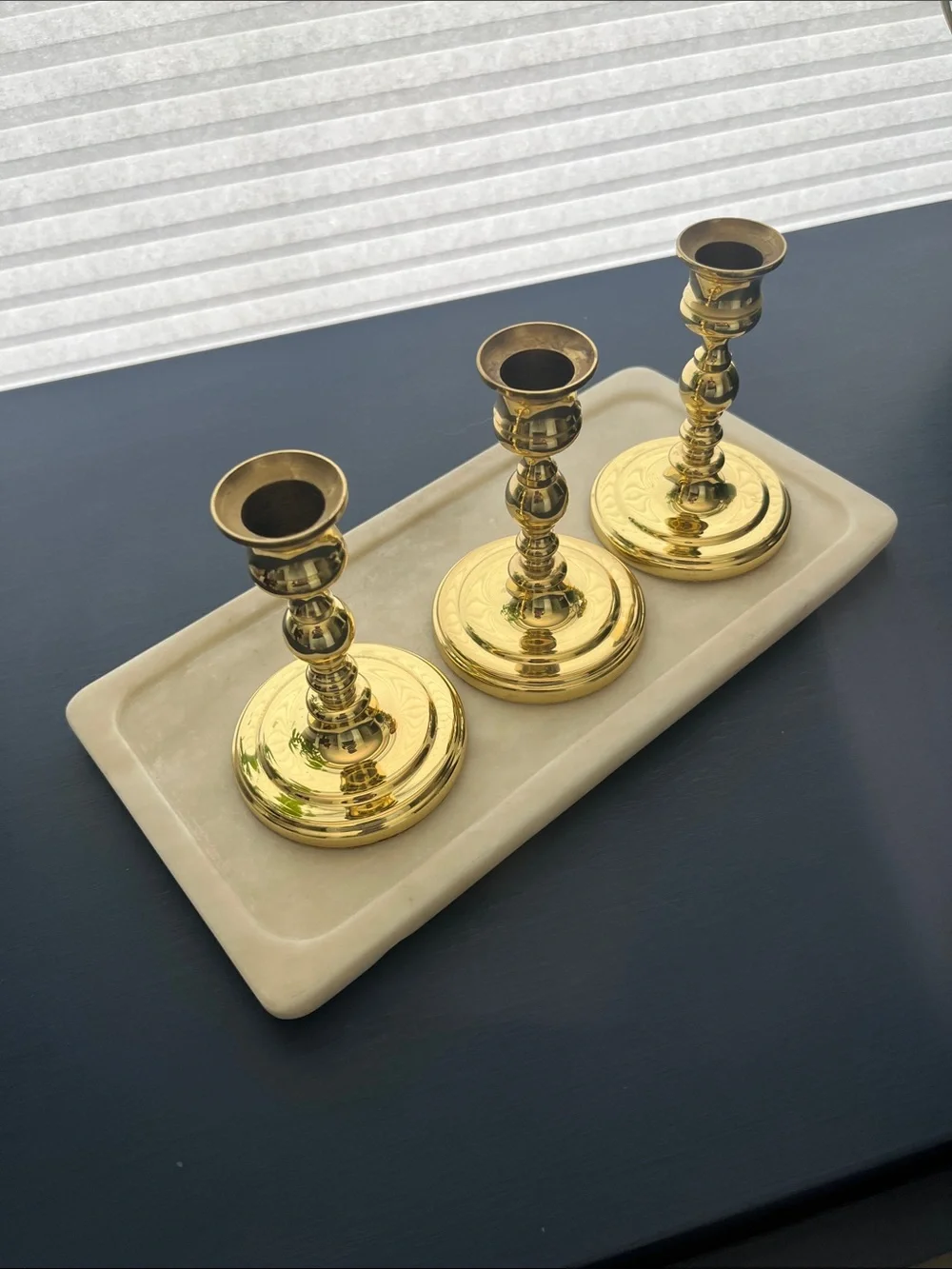 Set of Brass Baldwin candlesticks